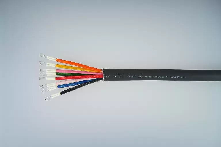 Multi colored wire inside one single wrapper of Black color.